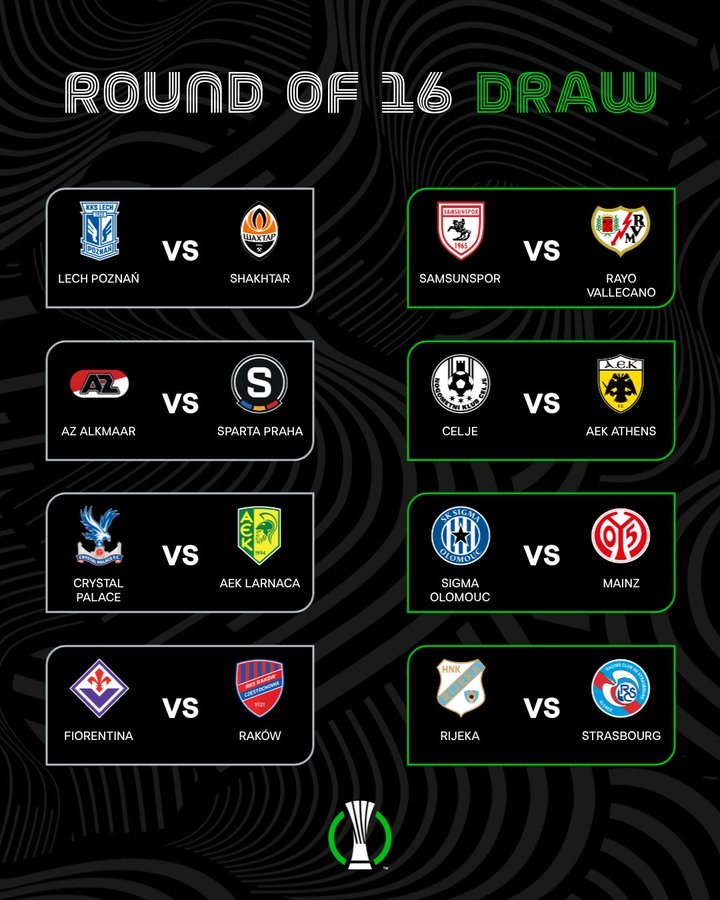 ayx赛事直播-欧协联1/8决赛对阵：水晶宫vsAEK拉纳卡 斯特拉斯堡vs里耶卡